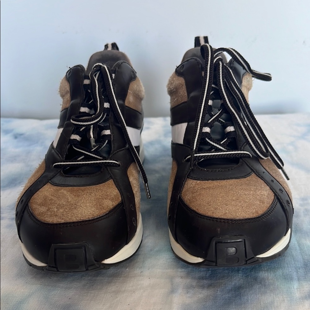 Bally Acandi Suede/Leather Trainers Brown Tan White Sneakers Size 6.5 EU 36.5 - Picture 3 of 11